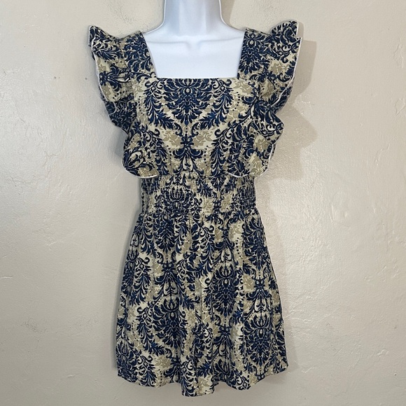 SHEIN Pants - SHEIN Navy and Cream Ruffle Jumpsuit